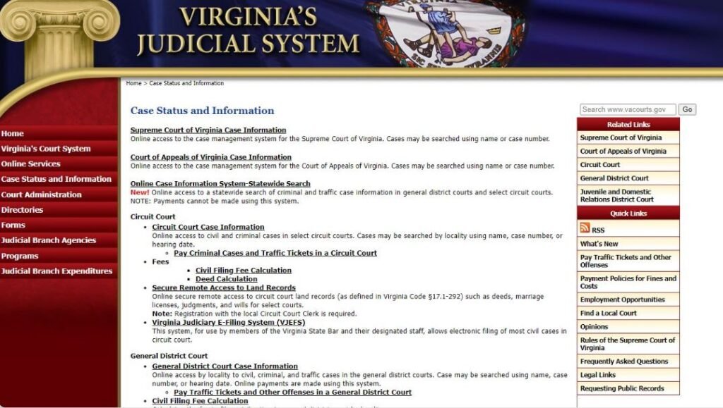 Virginia Arrest Records